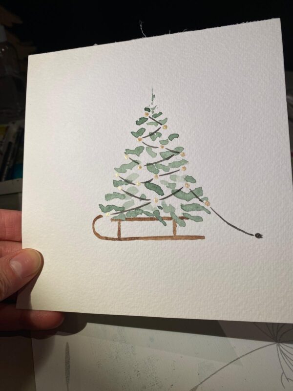 Kerstboom op een slee